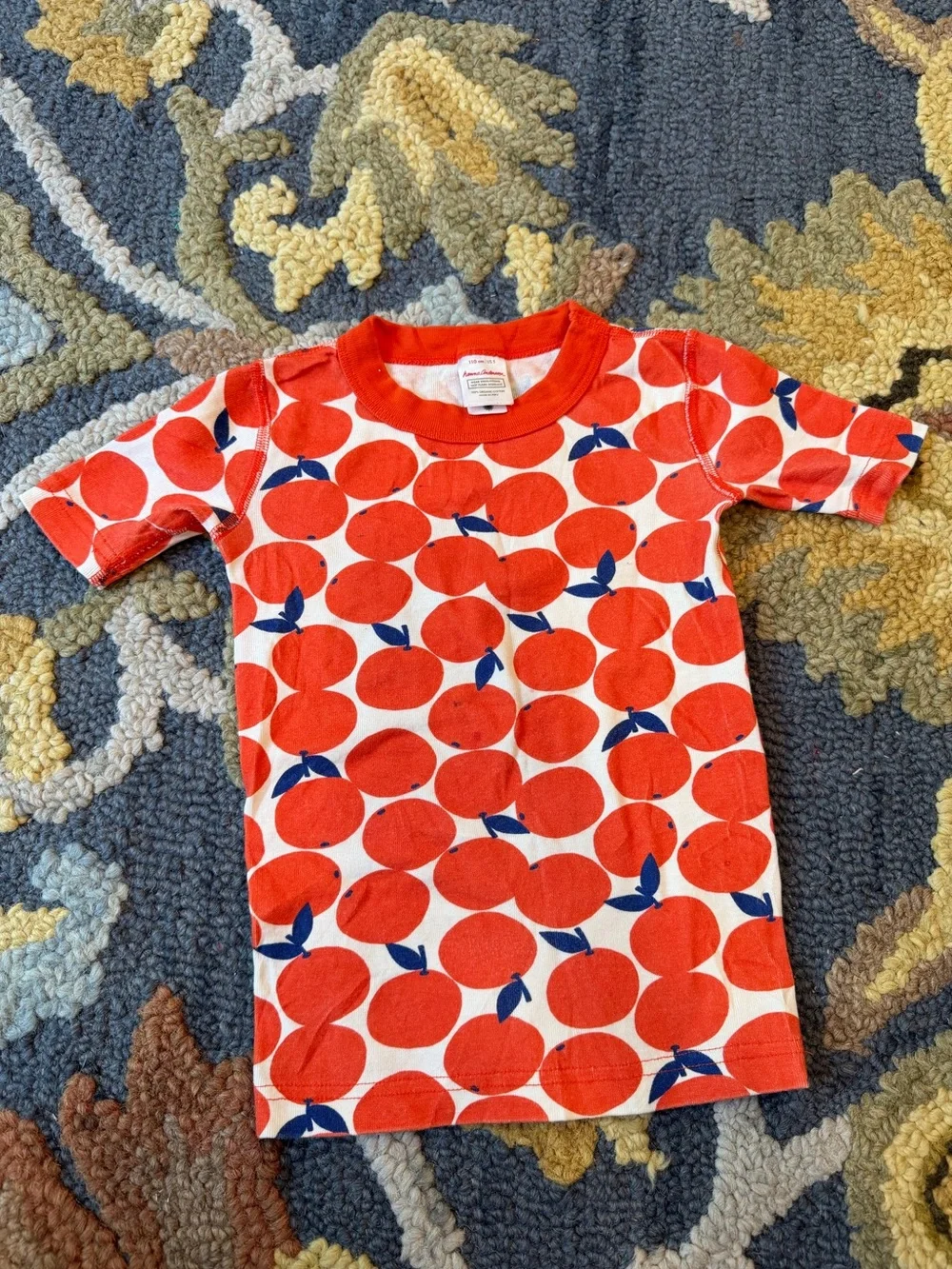 Hanna Andersson Orange & Navy Fruit-Print Short Sleeve Tee